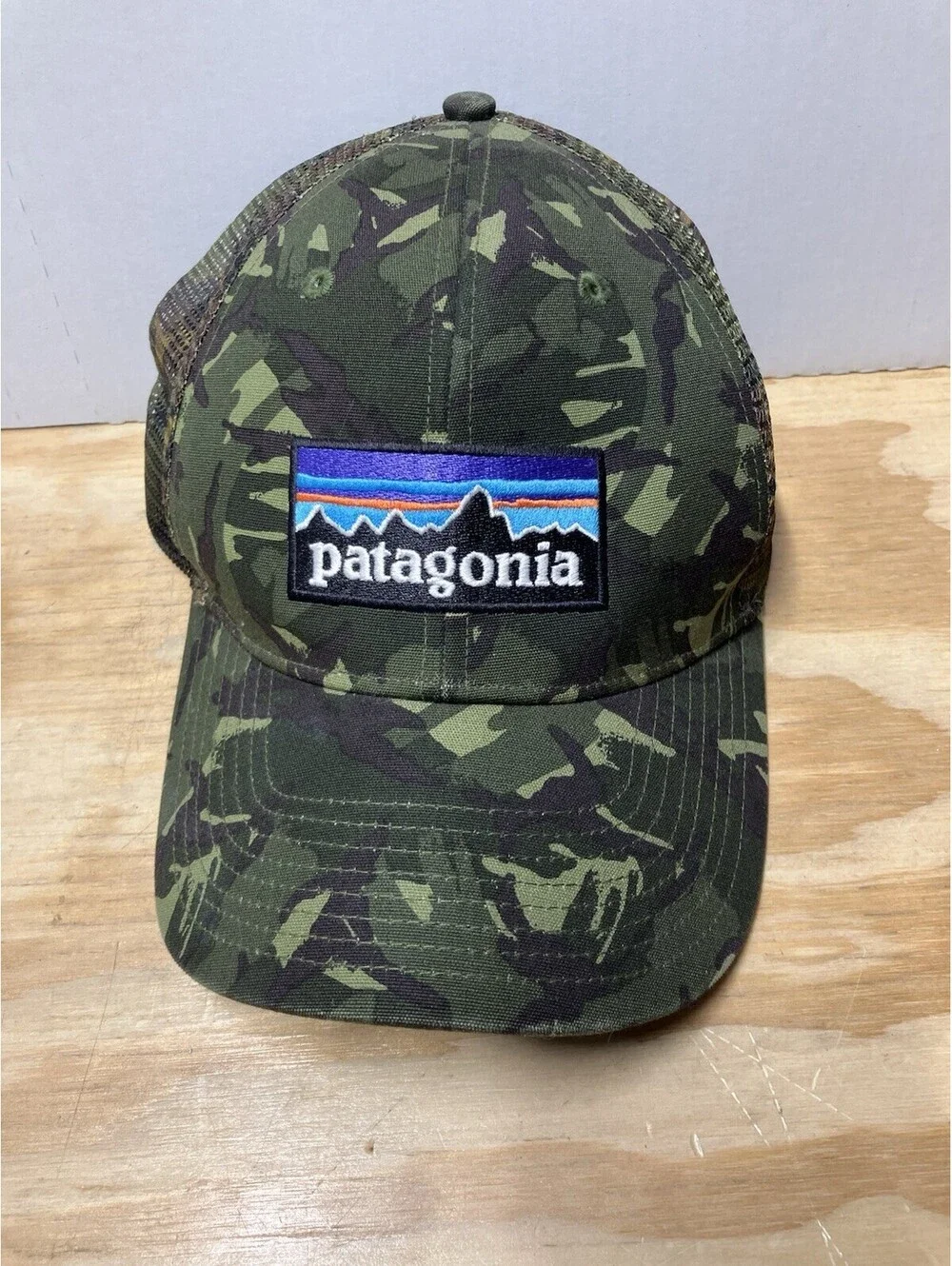 Patagonia Camouflage Trucker Hat Cap Outdoor Mesh Snapback Used